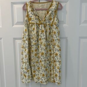 Lali Girls' Floral Dress with Yellow Trim